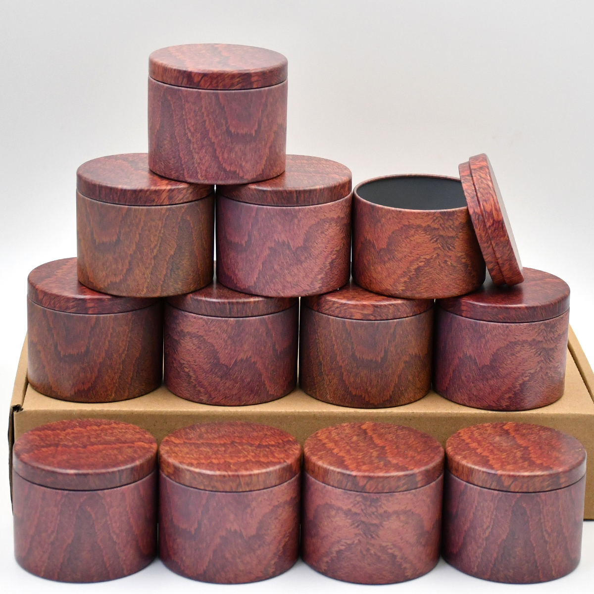 Mason Jar 8Oz - 12pcs 8oz Red Pear Wood Grain