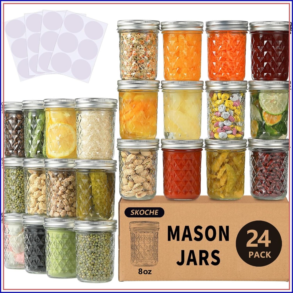 8 oz Mason Jars 24 Pack, Half  – Mason Jar 8Oz Bewertung und Preis