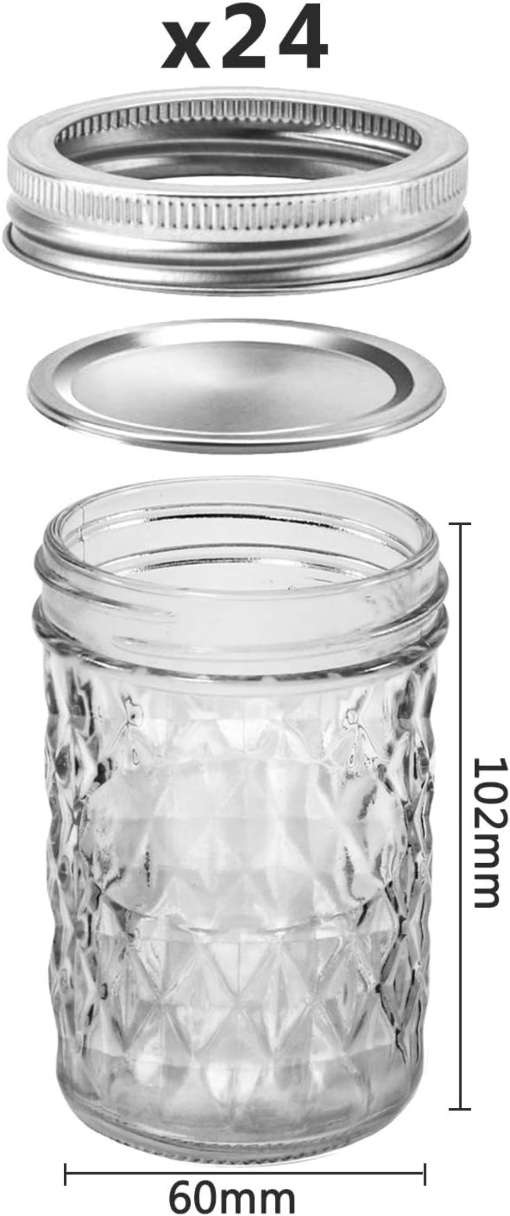 8 oz Mason Jars 24 Pack, Half  – Mason Jar 8Oz Bewertung und Preis