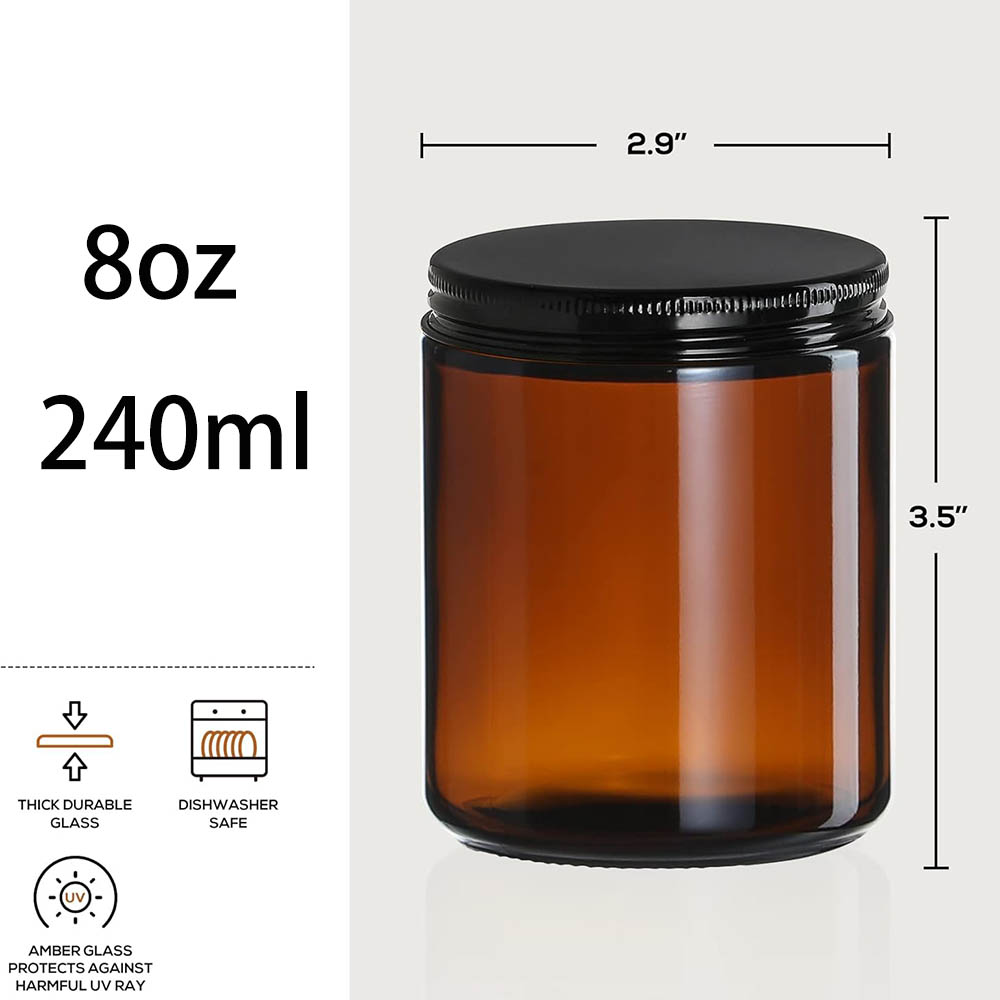 8oz Amber Glass Jars with Blac – Mason Jar 8Oz Bewertung und Preis