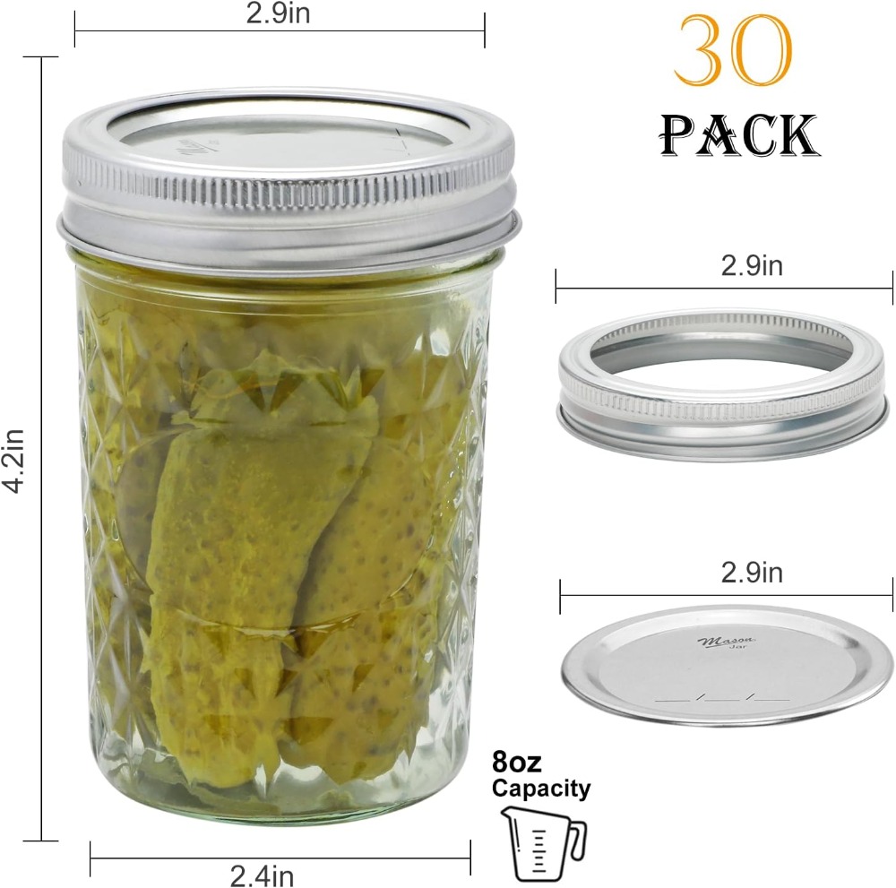 30 Pack 8 oz Mason Jars with A – Mason Jar 8Oz Bewertung und Preis