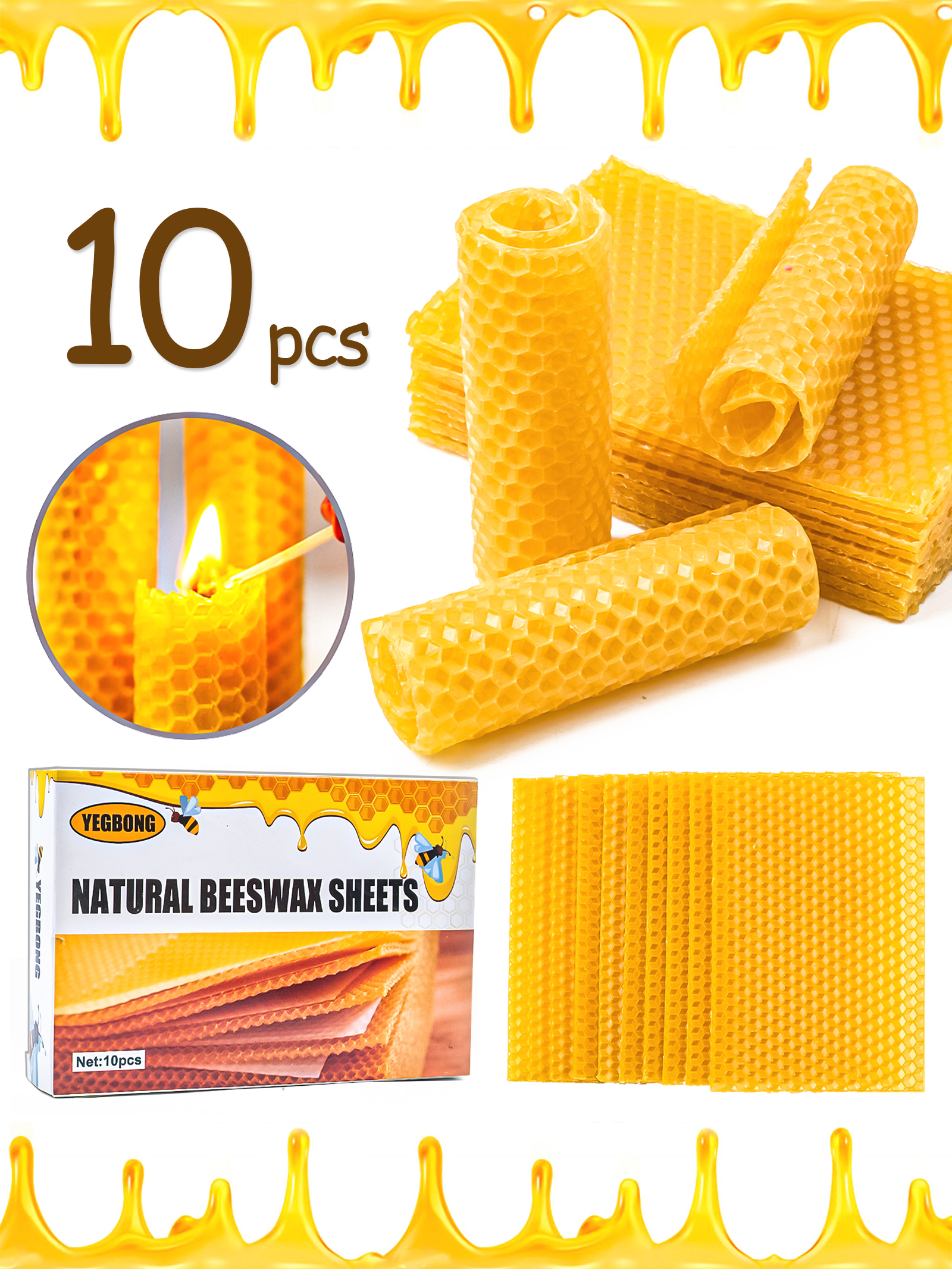 10Pcs Natural Honeycomb Bee Wa – Candle Making Supplies Online Bewertung und Preis