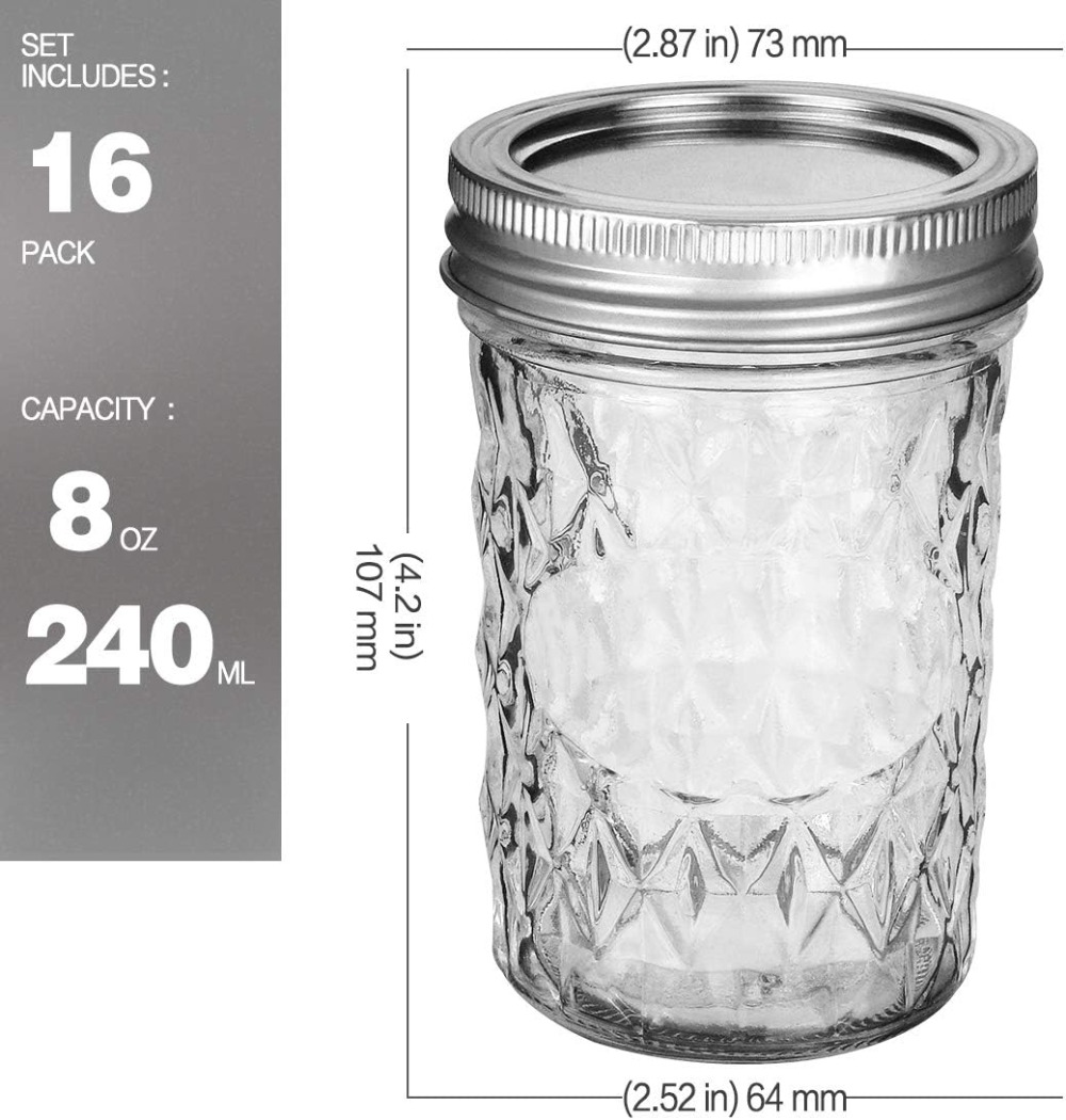 16-Pack 8oz Mason Jars with Re – Mason Jar 8Oz Bewertung und Preis