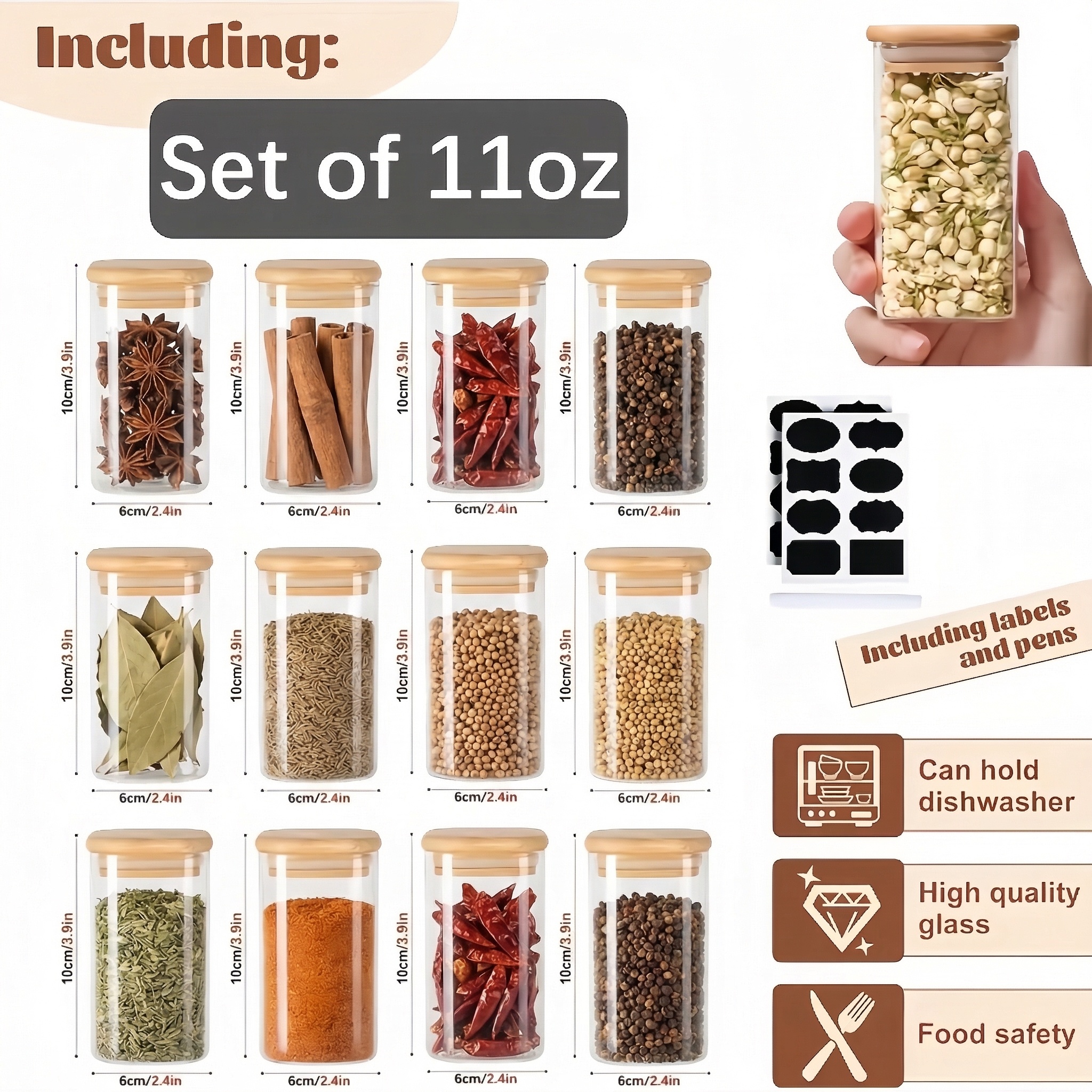 12-piece set of 8oz small squa – Mason Jar 8Oz Bewertung und Preis